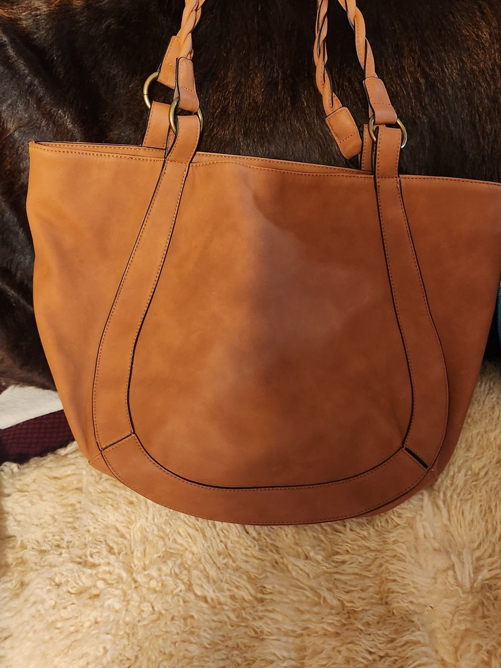 Universal Thread Tan Braided-Handle Tote